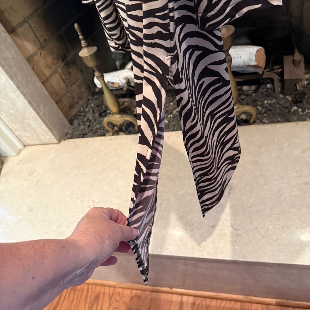 Chico's Zebra Print Blouse - dark brown and tan - Picture 4 of 4